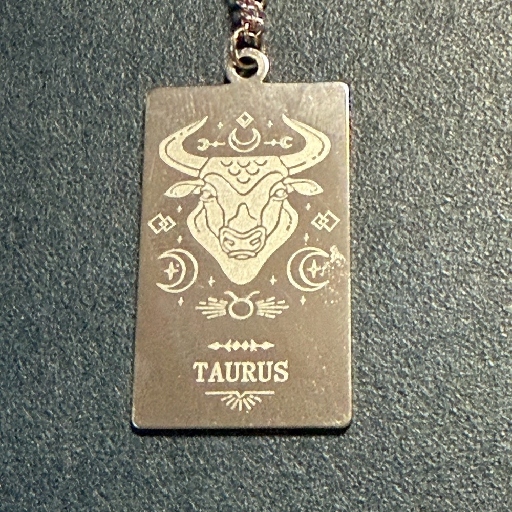 🧚🏻♀️ Silver Taurus Medal Pendant Necklace♉️